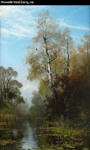 Mauritz Lindstrom Lake Scene in Autumn